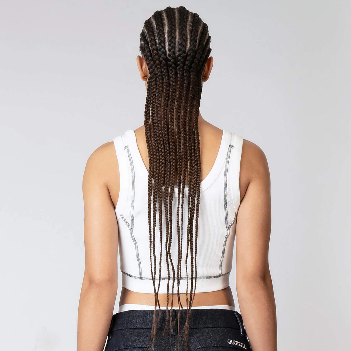 Ezra Top in white and black