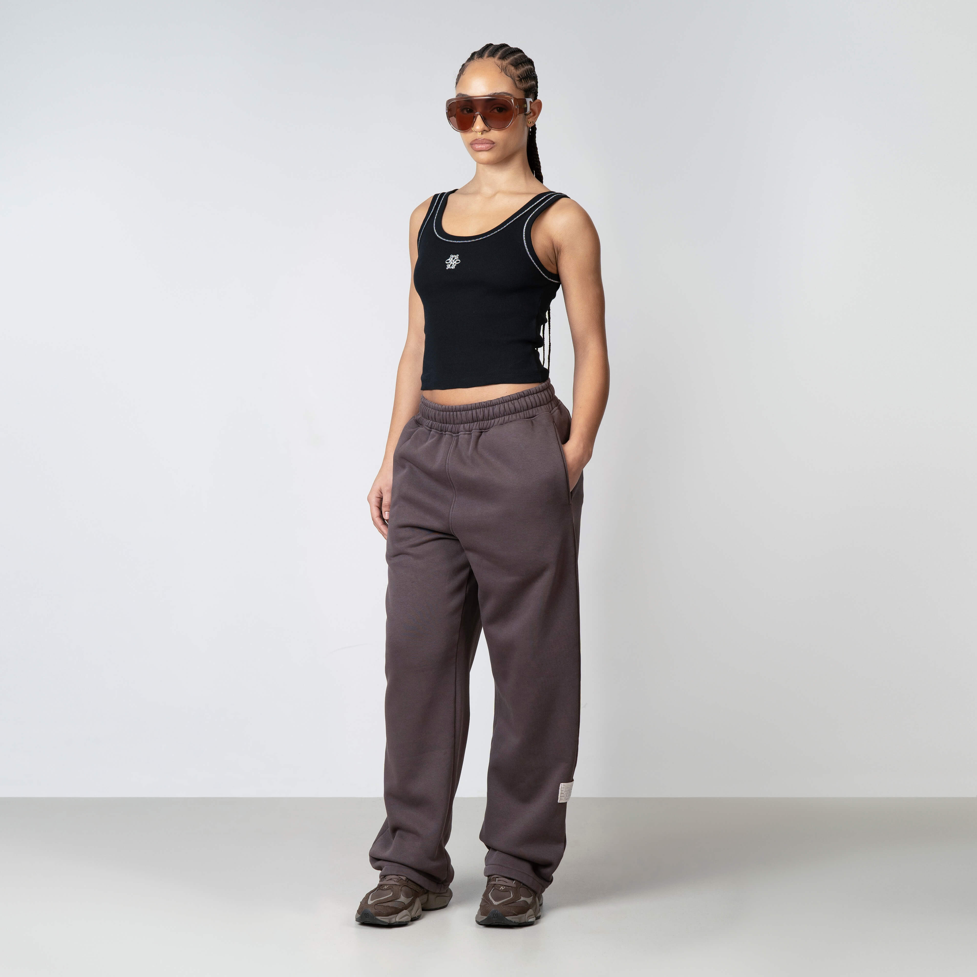 Quotrell Top Oversized Stretch Ribbed Top with Contrast Trim | Quotrell