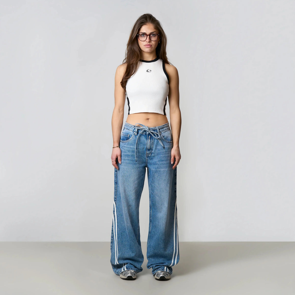 Skye Top in white and black