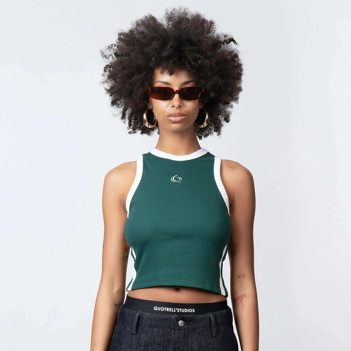 Isla Top in green and yellow
