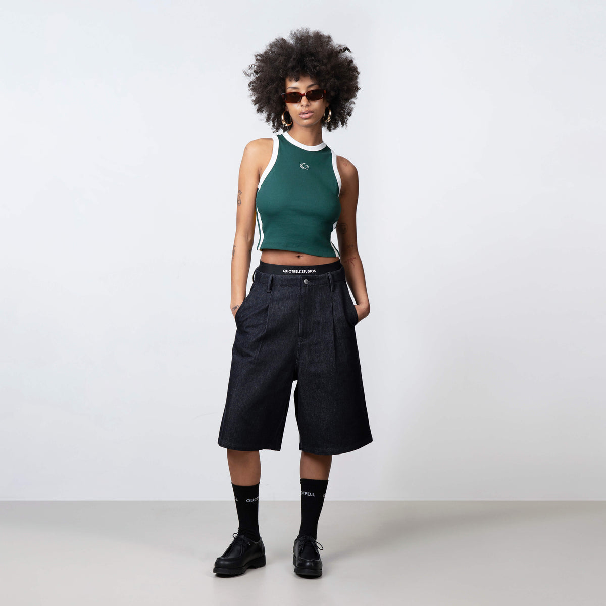 Isla Top in green and yellow