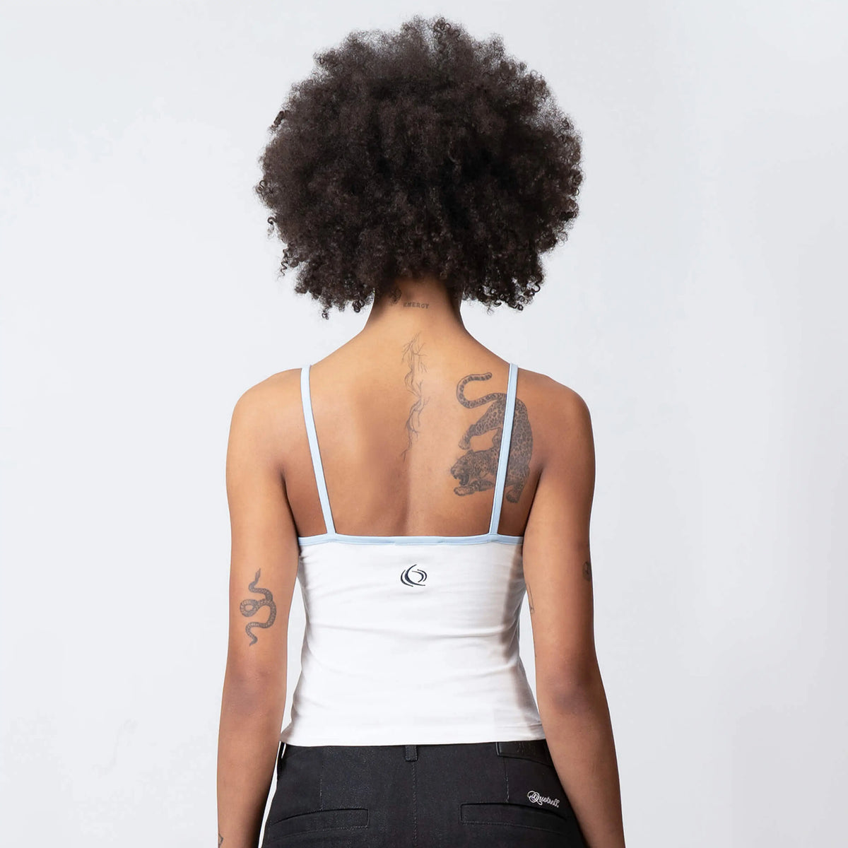 Nina Top in white and light blue