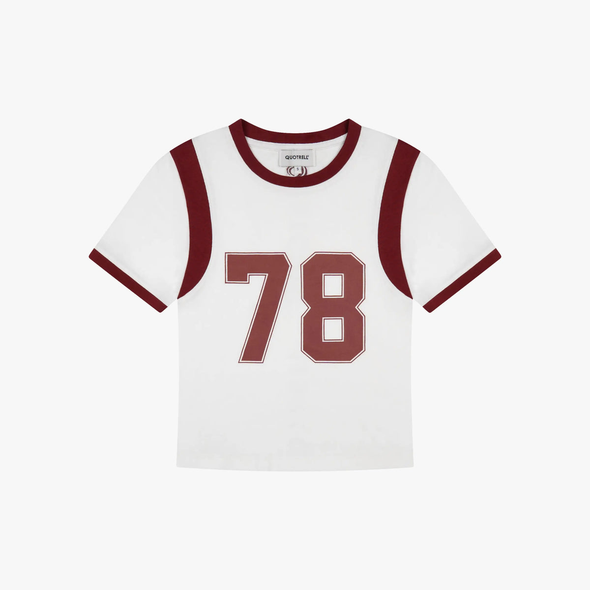 78 Top in white and red, front view