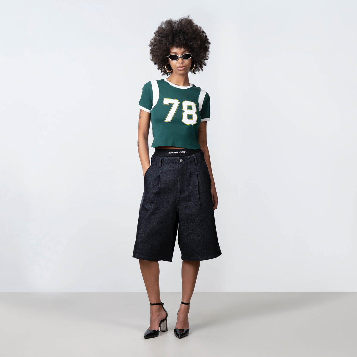 78 Top in green and white