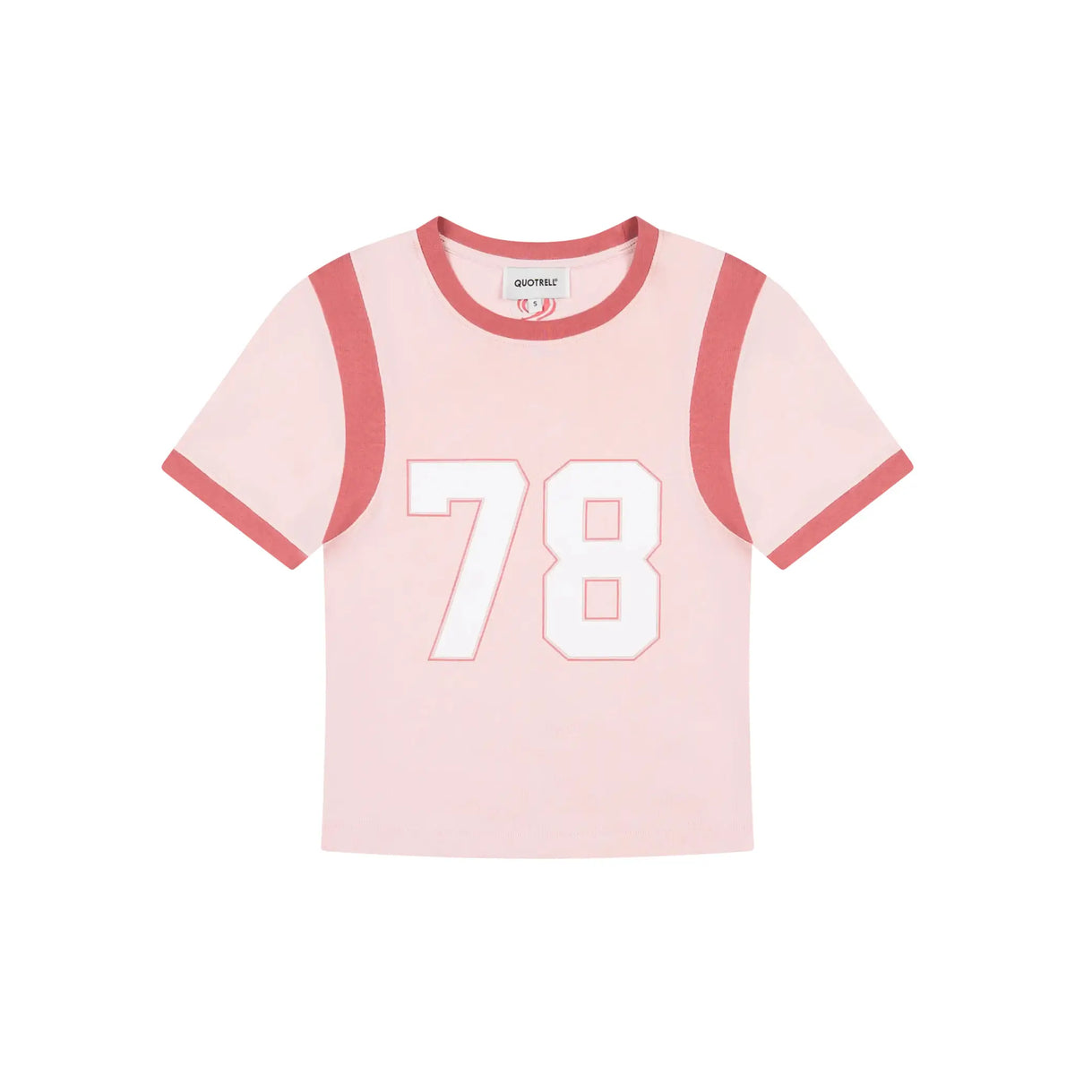 78 Top in light pink and white, front view