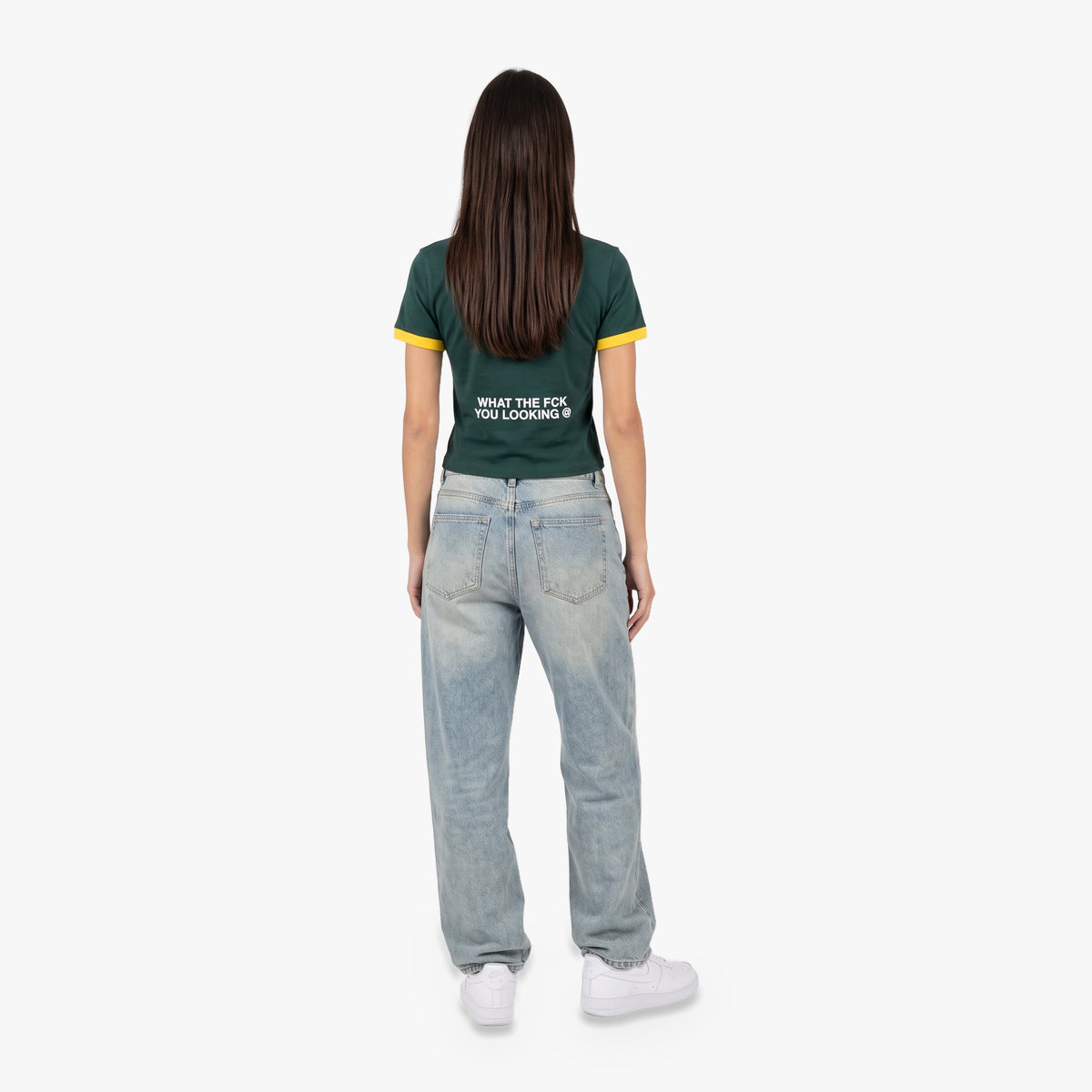 Kira Top in green and yellow