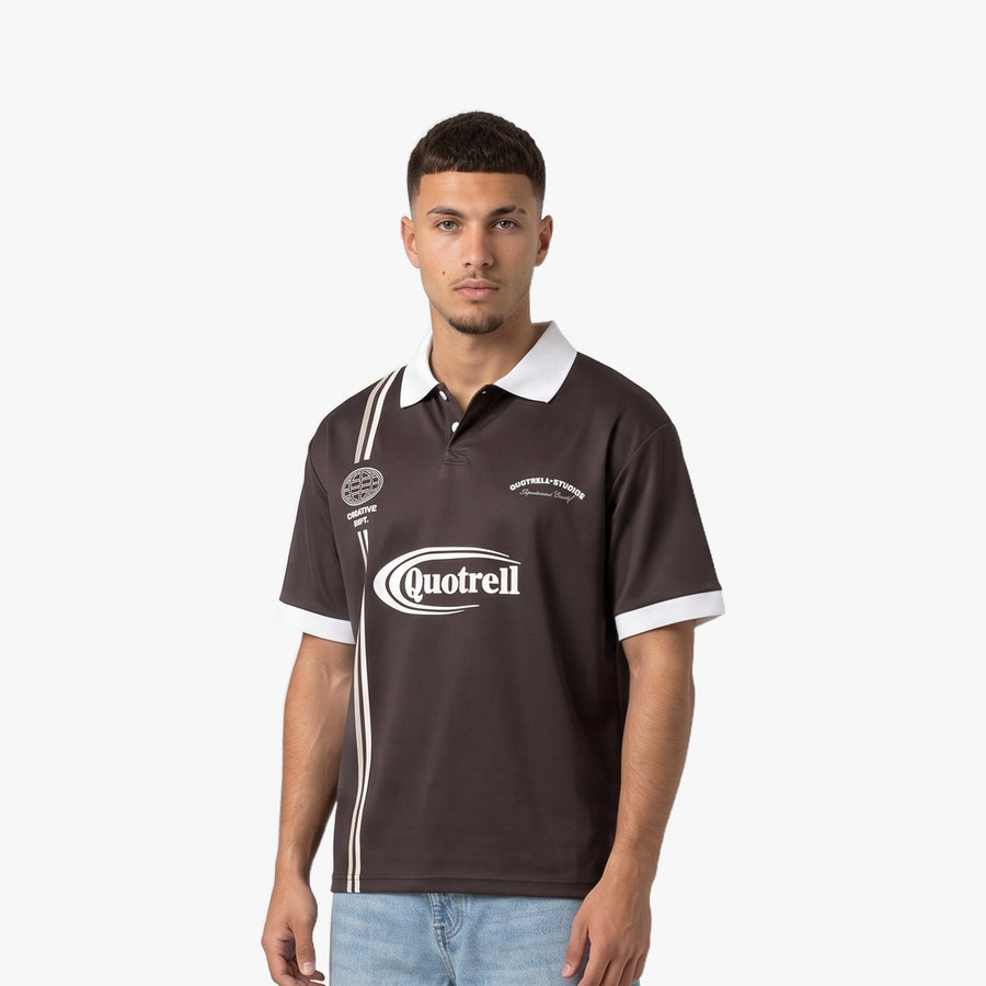 LOGAN SOCCER TEE | BROWN/OFF WHITE