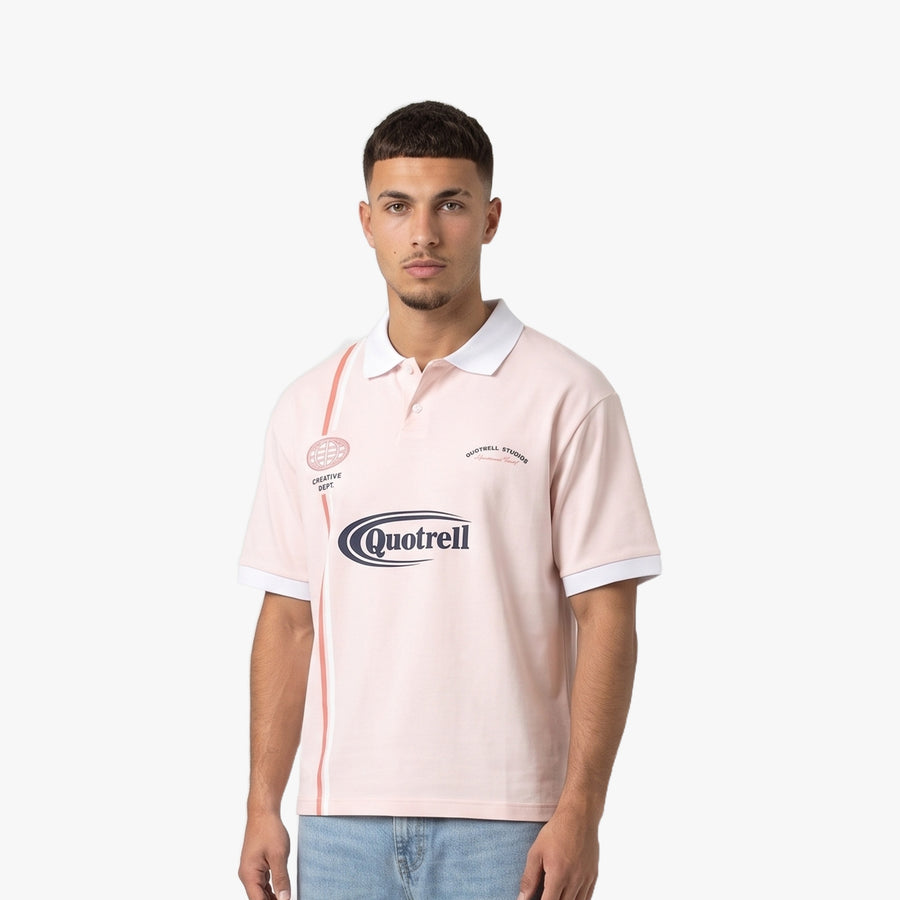 LOGAN SOCCER TEE | LIGHT PINK/WHITE